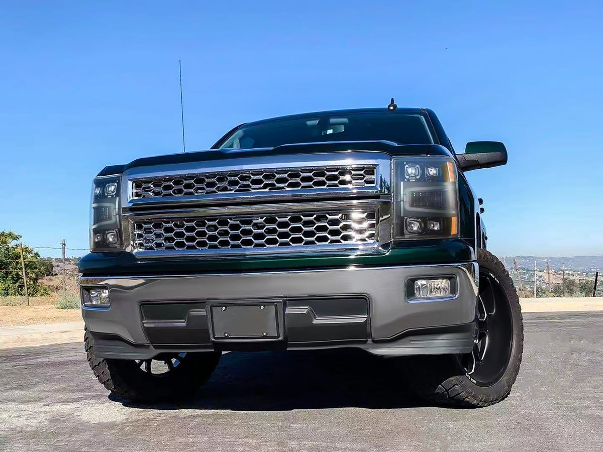 AlphaRex 14-15 Chevrolet Silverado NOVA-Series LED Projector Headlights Alpha-Black