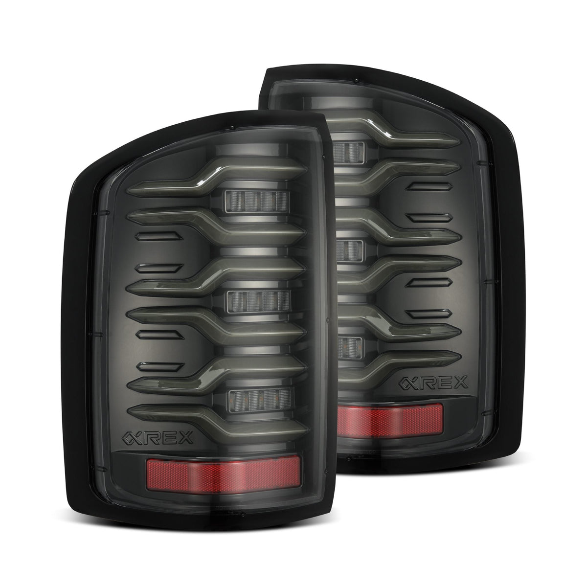 AlphaRex 14-18 GMC Sierra 1500/2500HD/3500HD LUXX-Series LED Tail Lights Alpha-Black