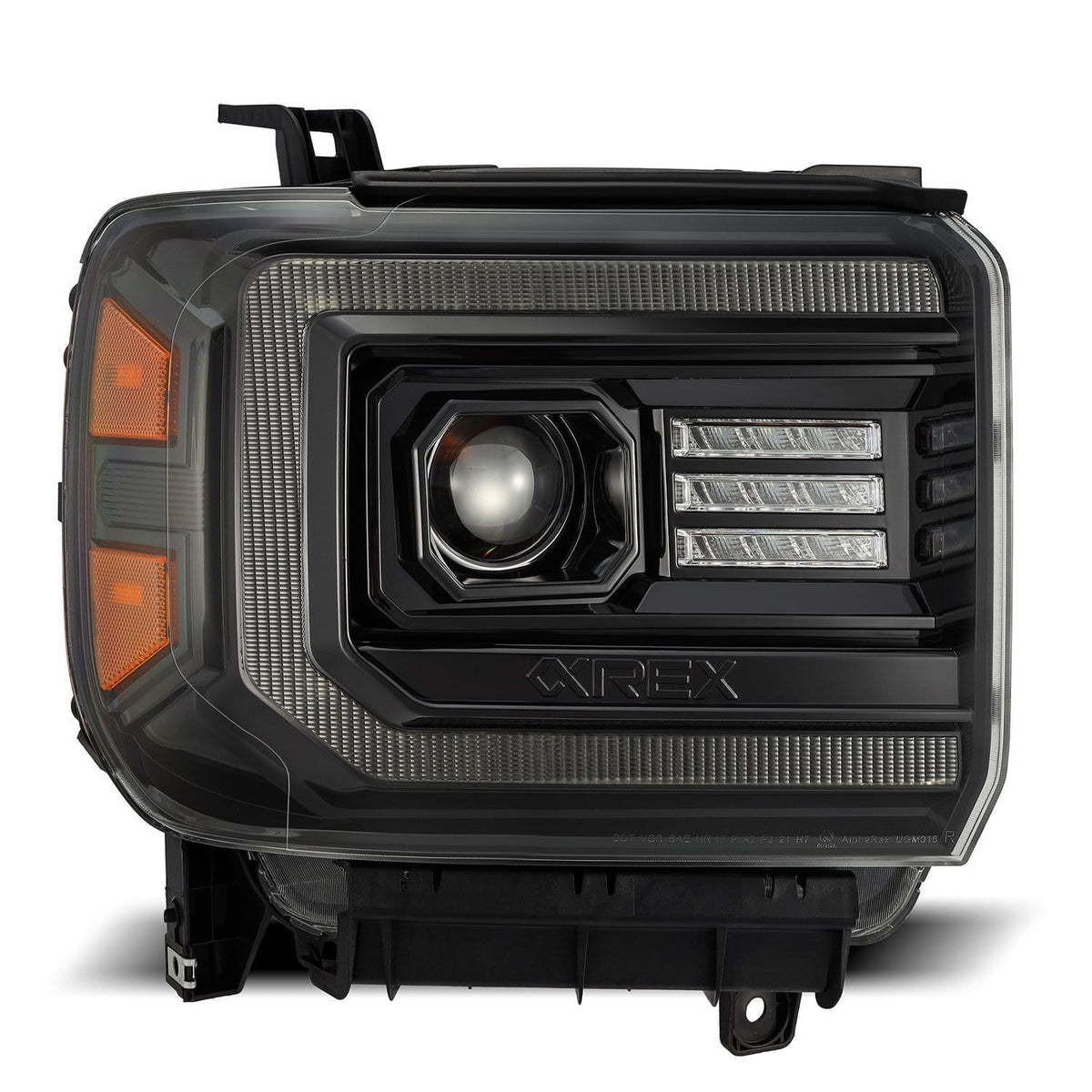 AlphaRex 14-18 GMC Sierra PRO-Series Halogen Projector Headlights Alpha-Black