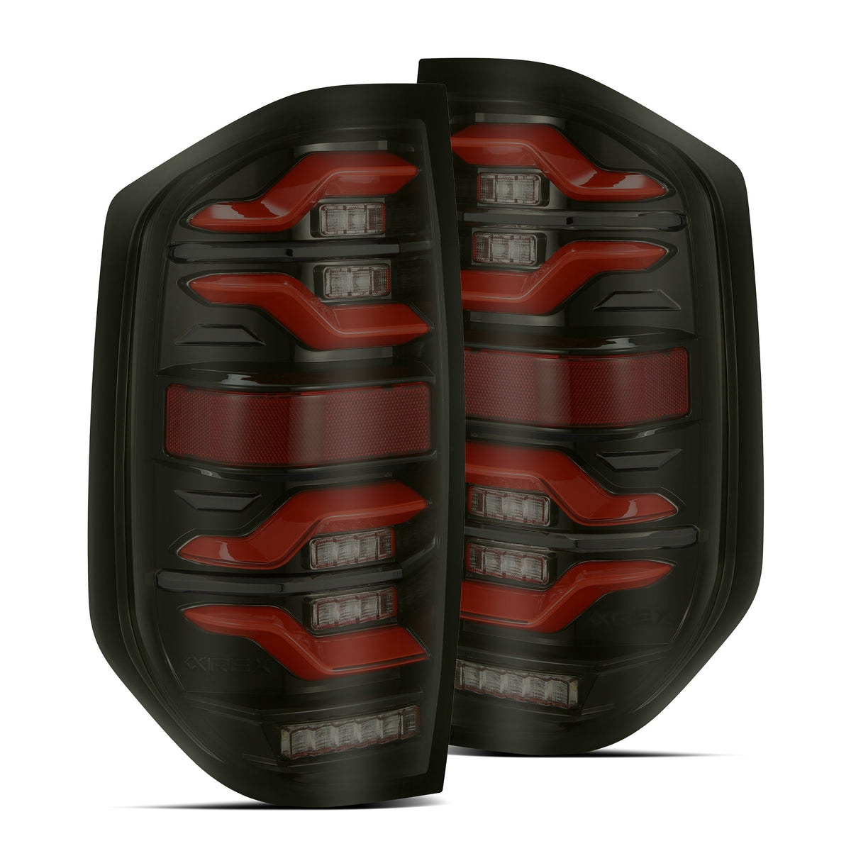 AlphaRex 14-21 Toyota Tundra LUXX-Series LED Tail Lights Black-Red