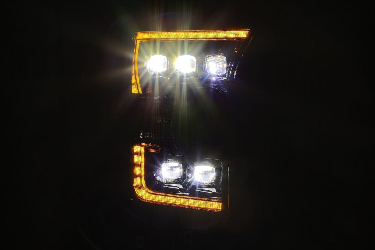 AlphaRex 15-17 Ford F150 / 17-20 F150 Raptor NOVA-Series LED Projector Headlights Alpha-Black