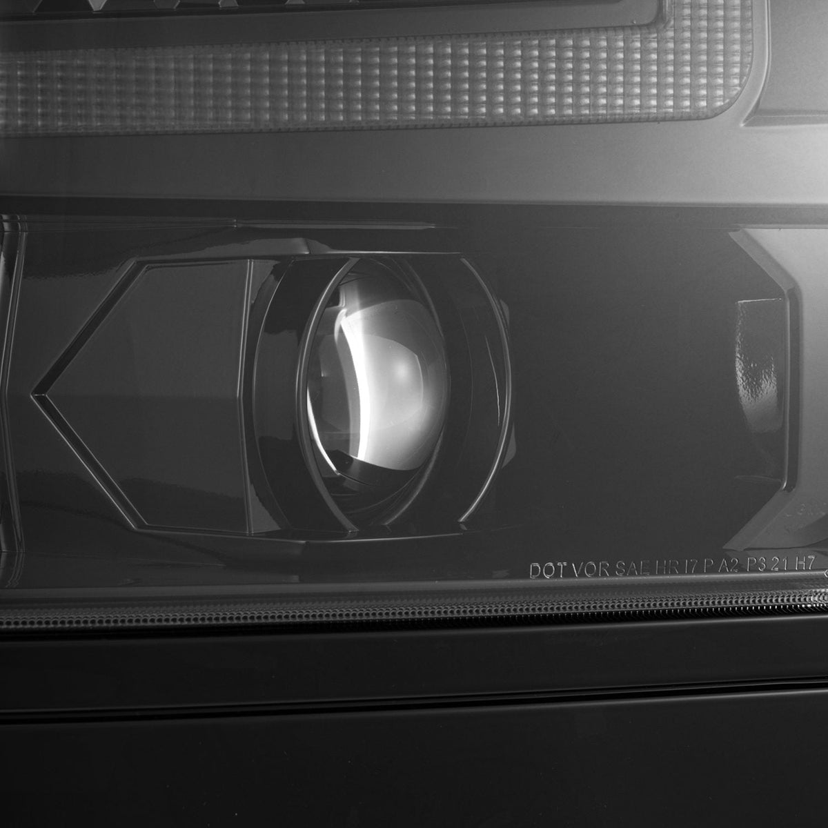 AlphaRex 16-18 Chevrolet Silverado 1500 LUXX-Series LED Projector Headlights Alpha-Black