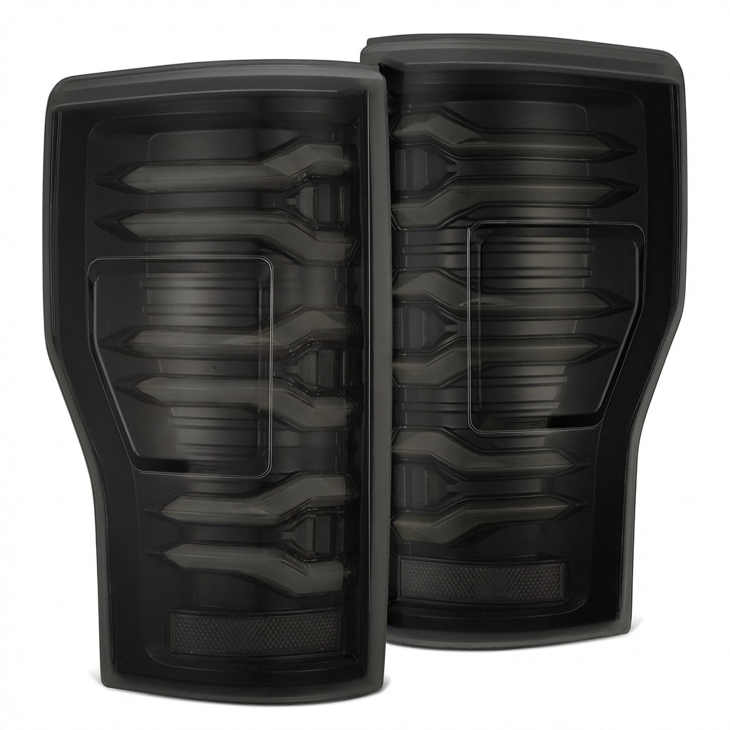 AlphaRex 17-22 Ford Super Duty LUXX-Series LED Tail Lights Alpha-Black