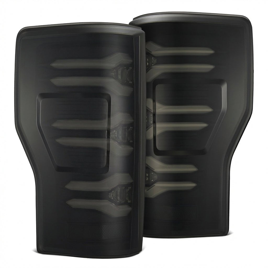 AlphaRex 17-22 Ford Super Duty LUXX-Series LED Tail Lights Black