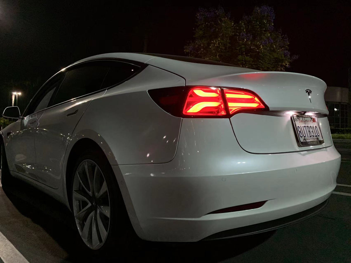 AlphaRex 17-23 Tesla Model 3 / 20-24 Model Y (Without Stock Amber Turn Signal) PRO-Series LED Tail Lights Jet Black