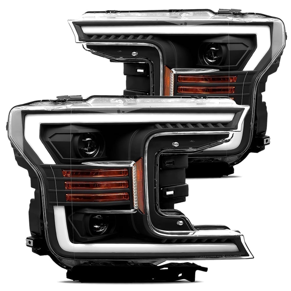 AlphaRex 18-20 Ford F150 LUXX-Series LED Projector Headlights Black