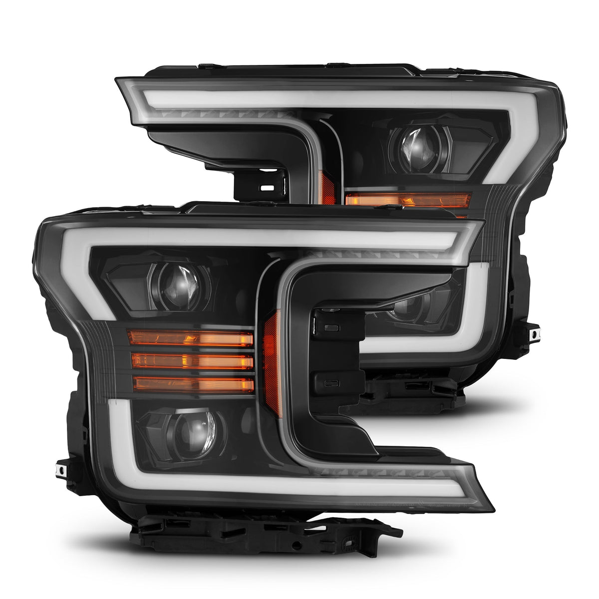 AlphaRex 18-20 Ford F150 LUXX-Series LED Projector Headlights Jet Black
