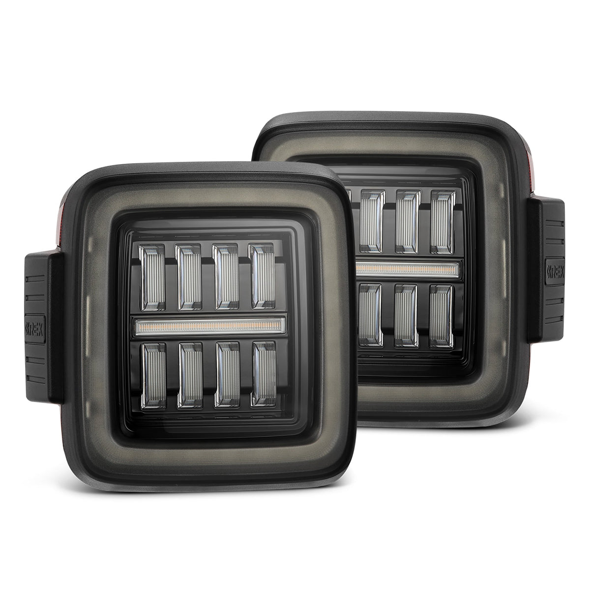 AlphaRex 18-26 Jeep Wrangler JL NOVA-Series Prismatic LED Tail Lights Alpha-Black