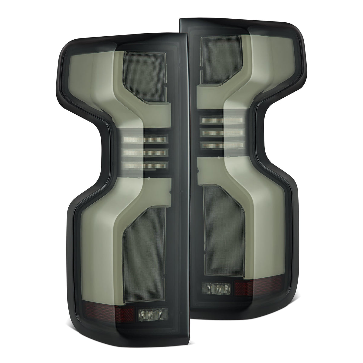 AlphaRex 19-26 Chevrolet Silverado 1500 / 20-26 Silverado 2500HD/3500HD LUXX-Series LED Tail Lights Black