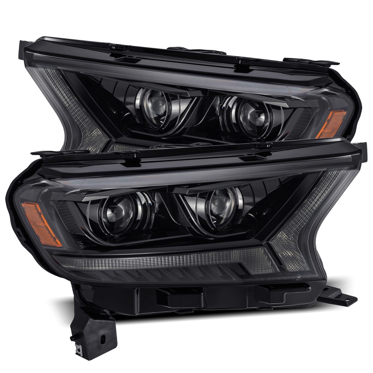 AlphaRex 19-23 Ford Ranger PRO-Series Halogen Projector Headlights Alpha-Black