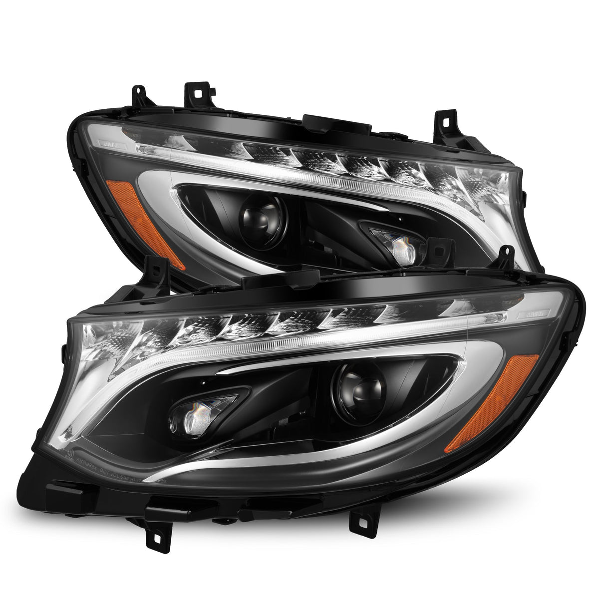 AlphaRex 19-26 Mercedes-Benz Sprinter LUXX-Series LED Projector Headlights Black