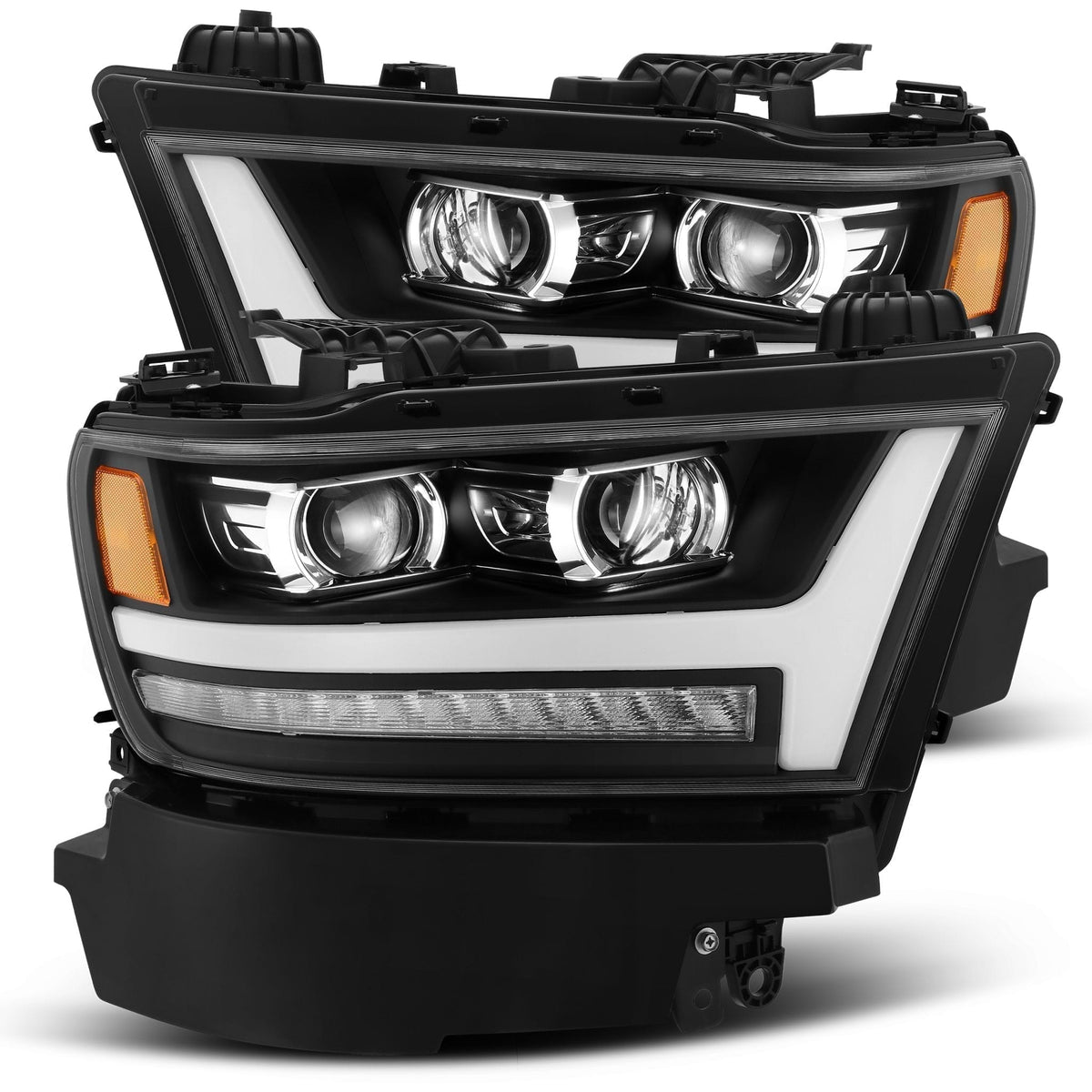 AlphaRex 19-24 Ram 1500 LUXX-Series LED Projector Headlights Black