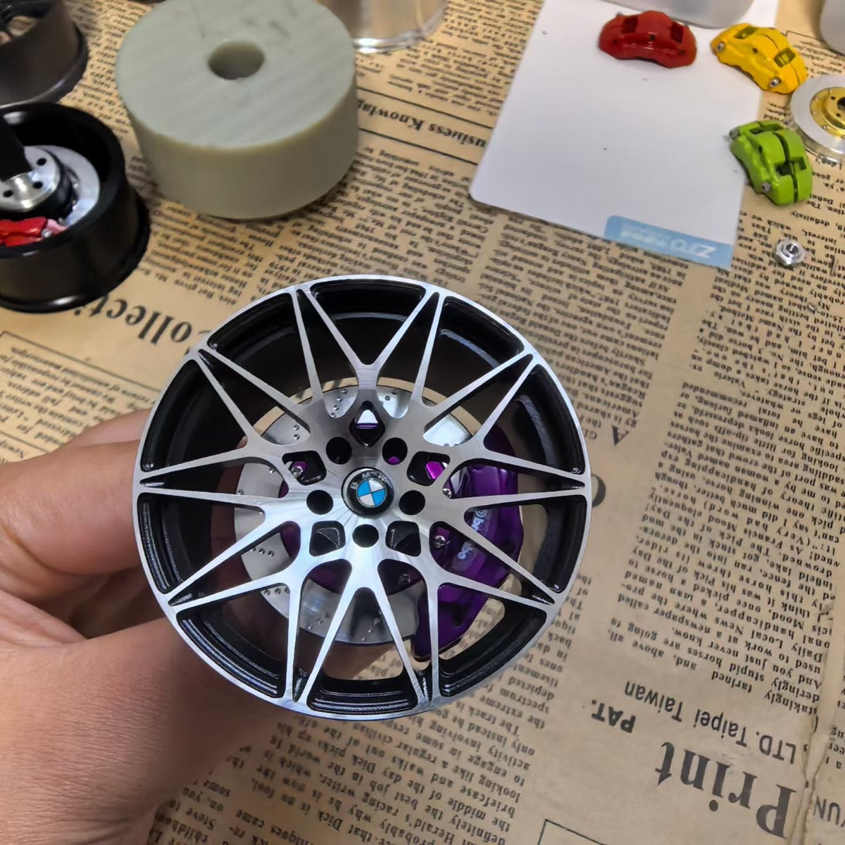 WheelWork Customs miniature wheel and brake air freshener, side view