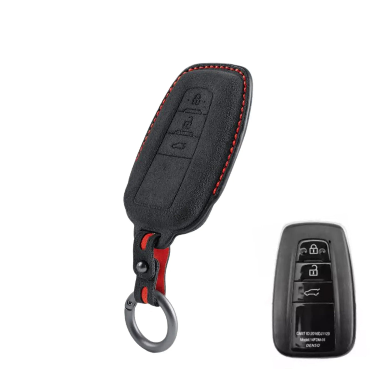 Vero Motorsport Toyota Alcantara key cover teardrop smart key Type 1 reverse view
