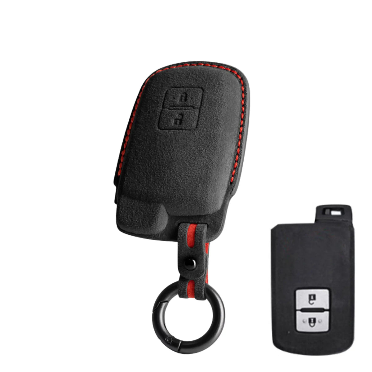 Vero Motorsport Toyota Alcantara key cover square smart key fitted view