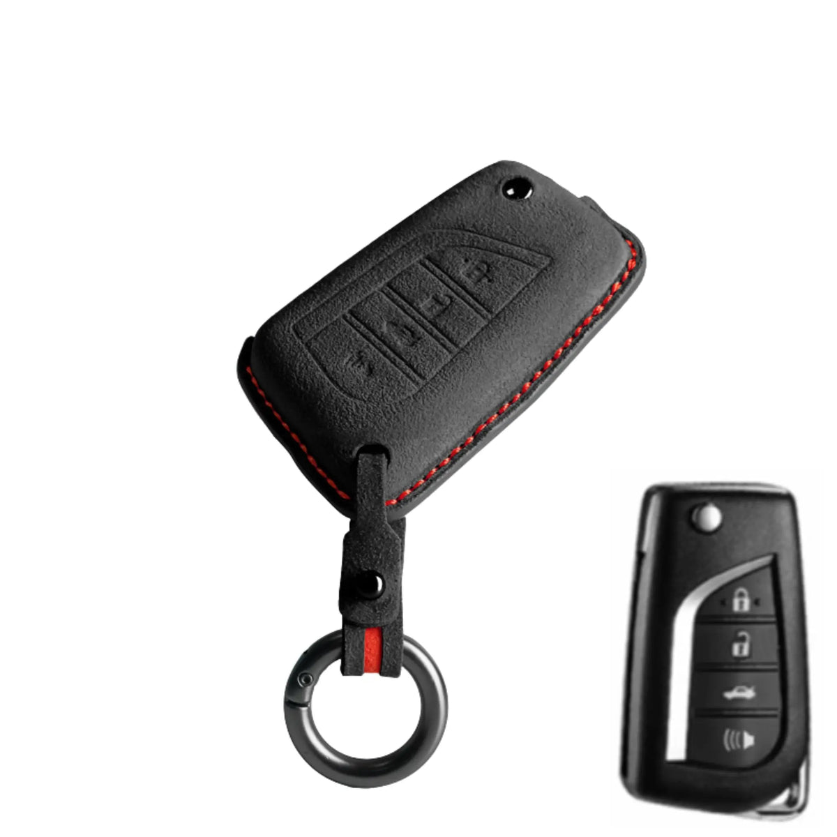 Vero Motorsport Toyota Alcantara key cover flip key fitted view