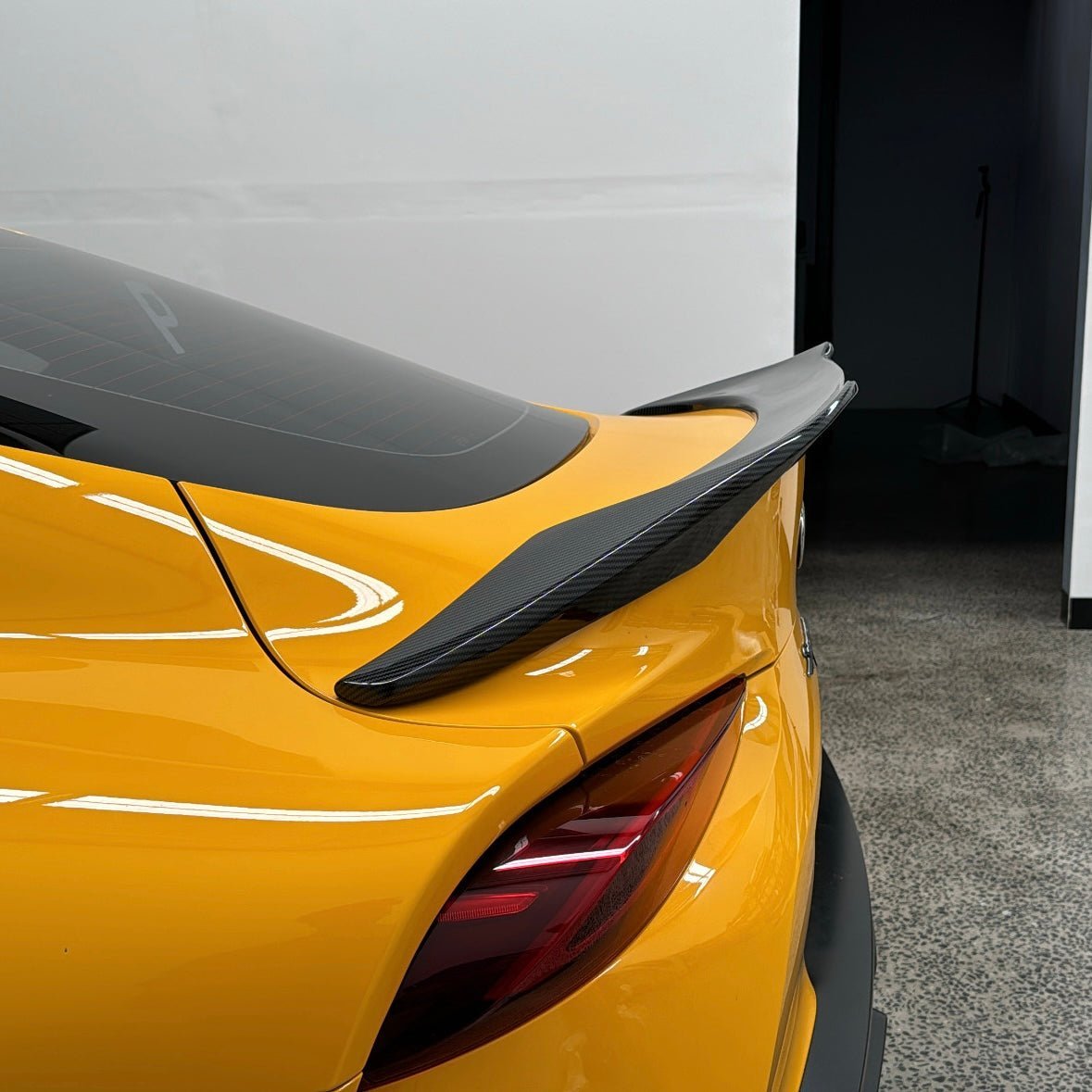 Vero Motorsport Toyota Supra A90 MK5 duckbill rear spoiler lip 2019+ detail view