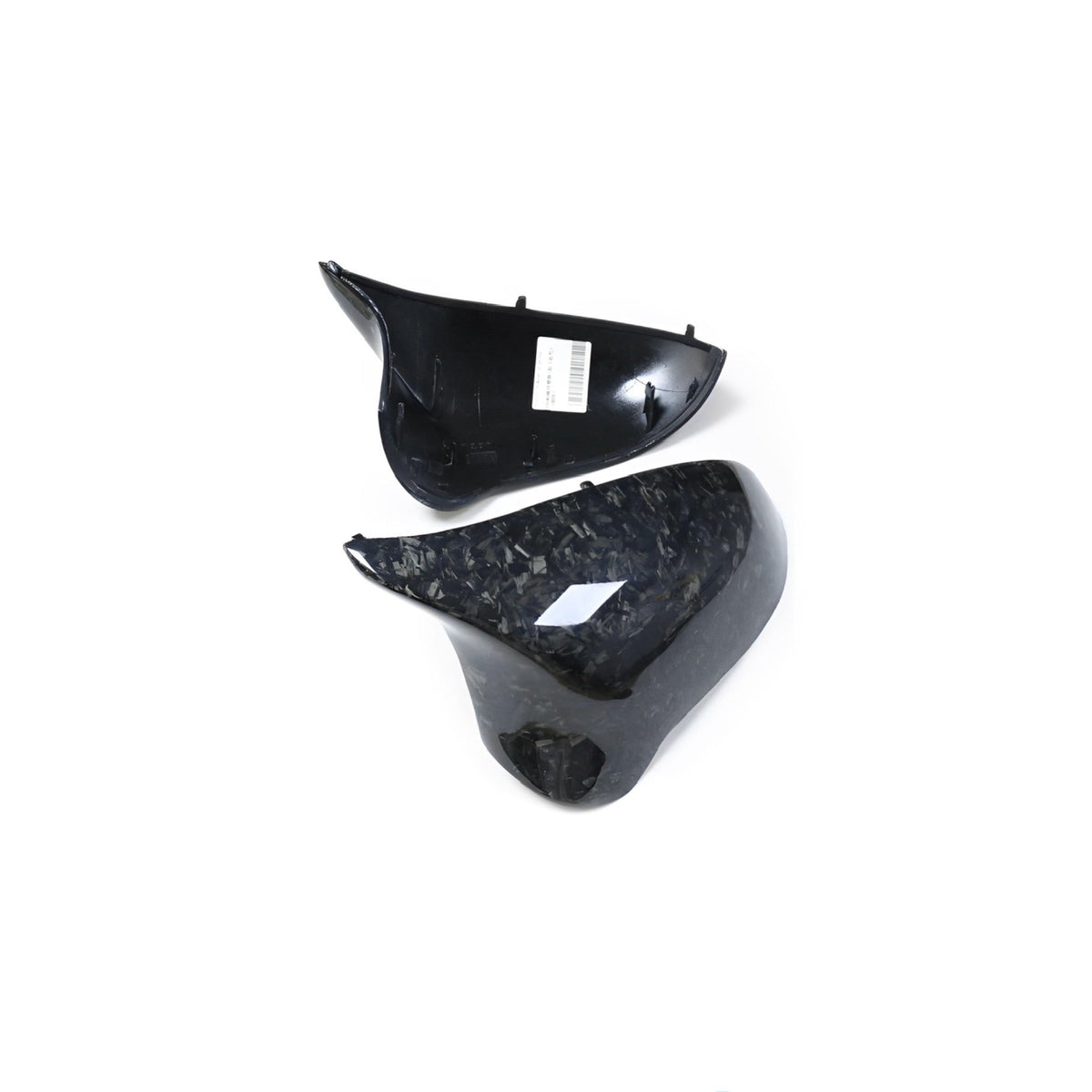 Vero Motorsport BMW F87 M2 M3 F80 M4 F82 M3 style carbon fibre mirror caps, close-up detail