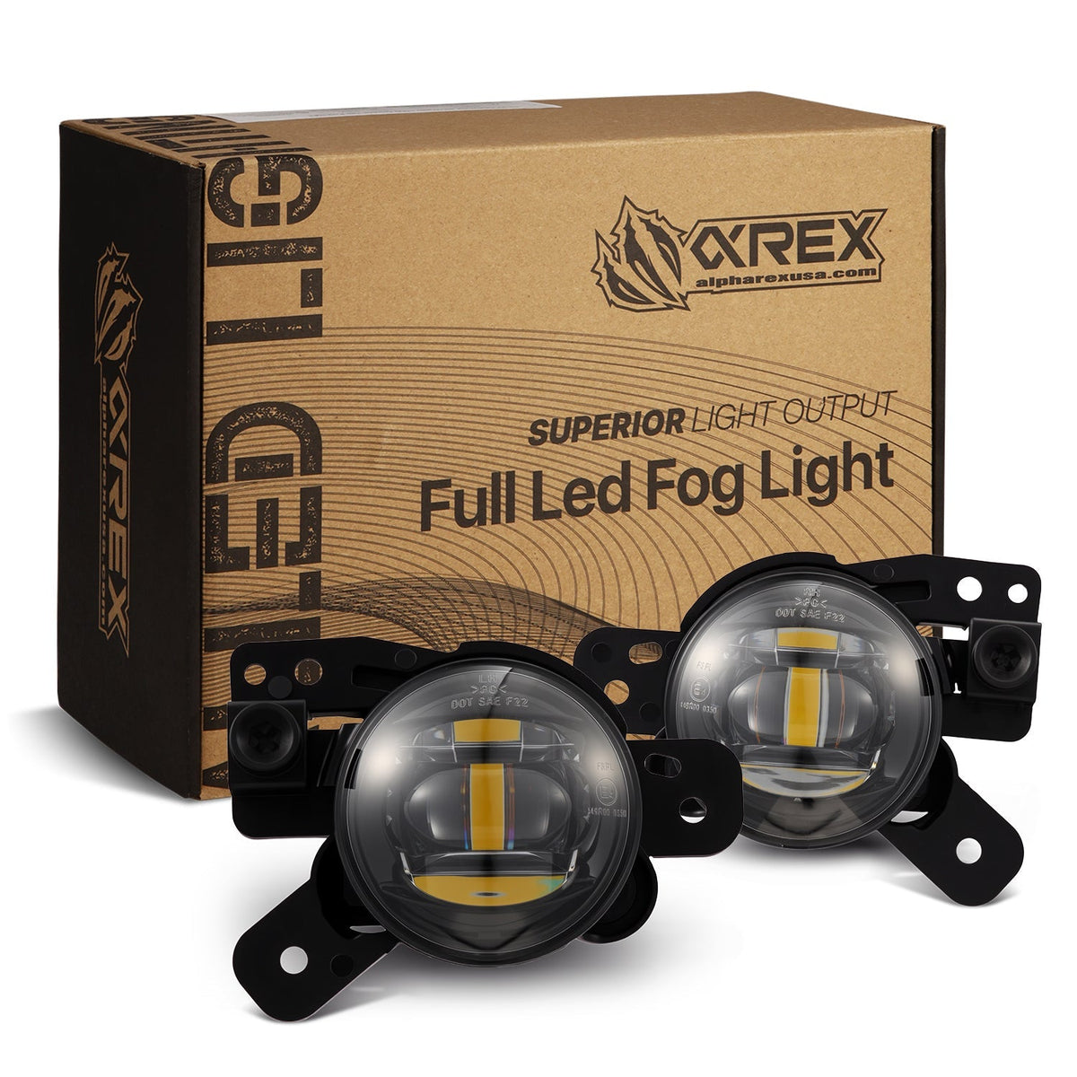 AlphaRex Universal Chevrolet/GMC/Buick LED Projector Fog Lights (Yellow Output Only)
