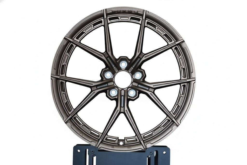 WheelWork Customs VFX split-spoke flow-form wheels in bronze, side profile view