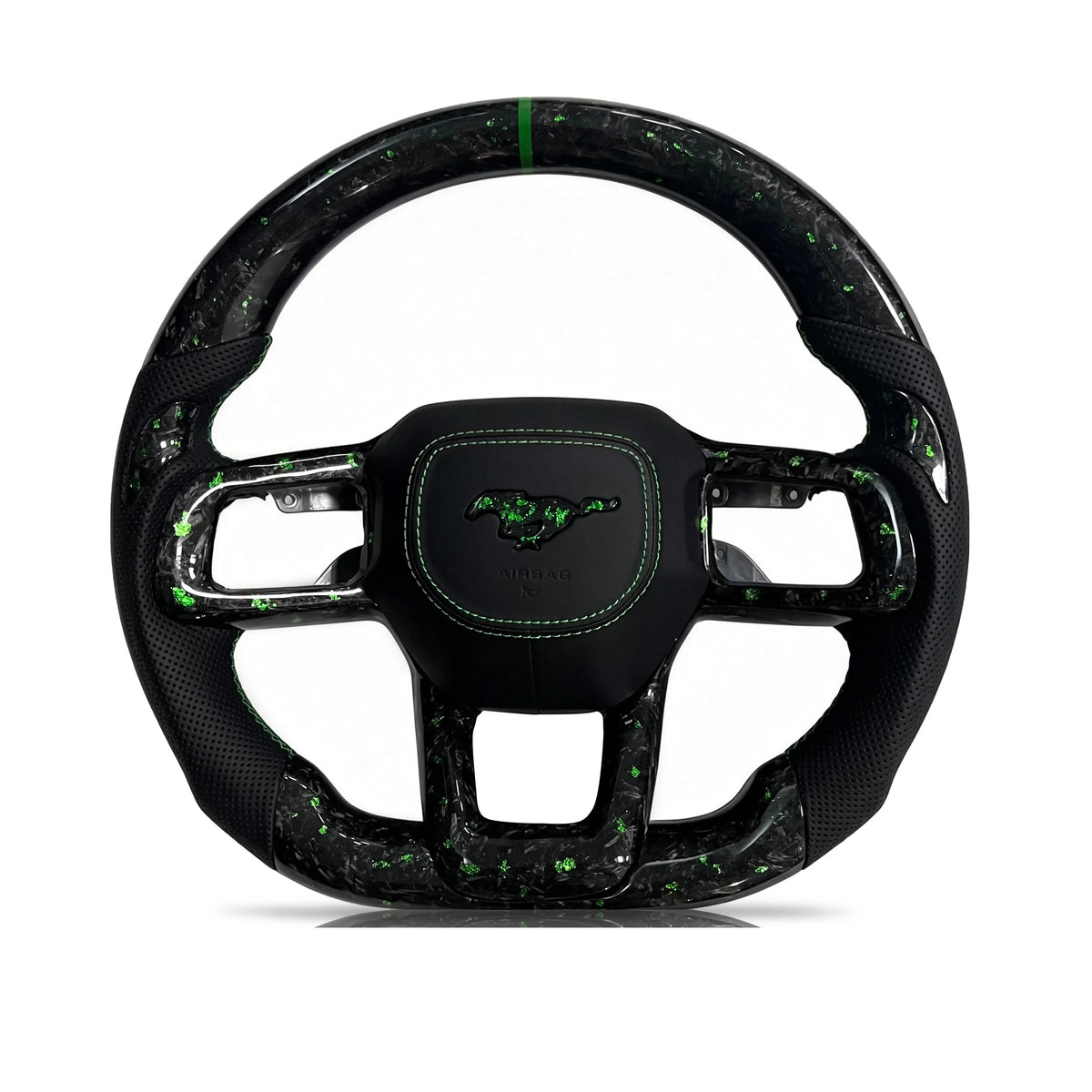 Vero Motorsport Ford Mustang forged carbon fibre perforated leather steering wheel Design 1