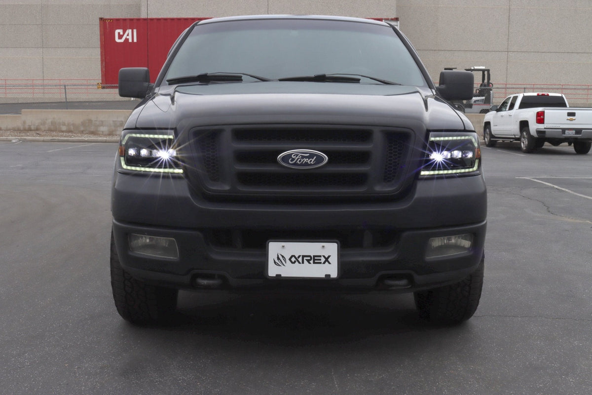 AlphaRex 04-08 Ford F150 / 06-08 Lincoln Mark LT NOVA-Series LED Projector Headlights Black
