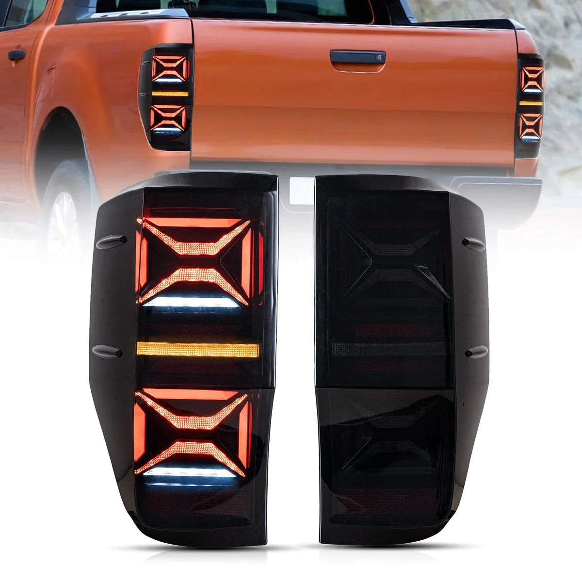VLAND 2011-2022 FORD RANGER PX2 PX3 SEQUENTIAL X LED TAIL LIGHTS