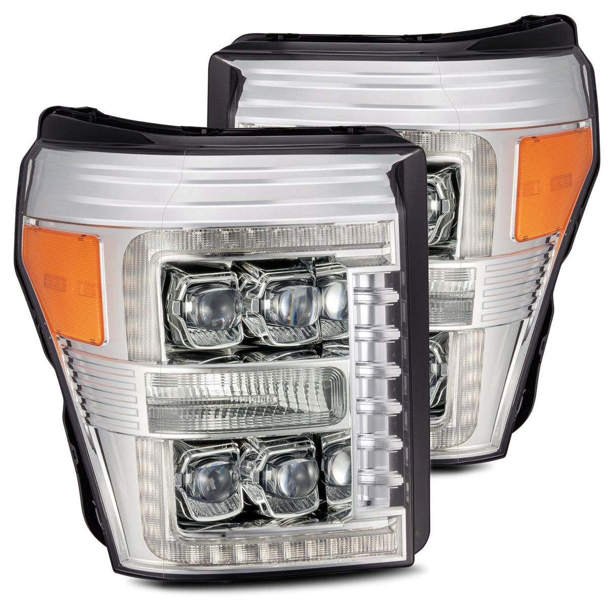 AlphaRex 11-16 Ford Super Duty NOVA-Series LED Projector Headlights Chrome