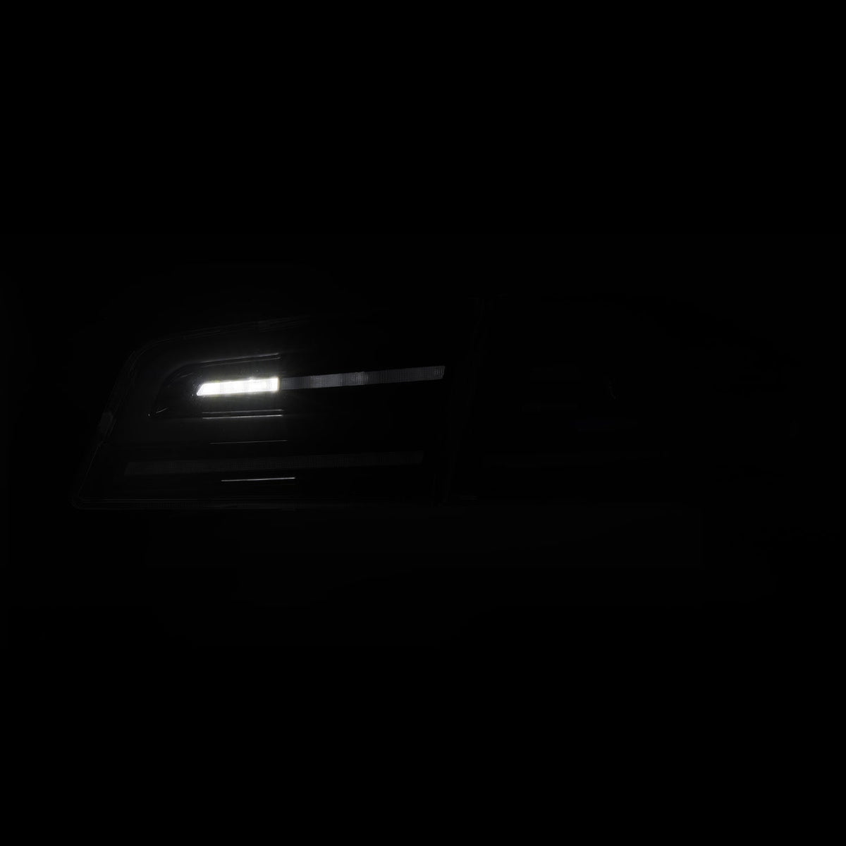 AlphaRex 12-21 Tesla Model S LUXX-Series LED Tail Lights Black-Red (With Black Trunk Center Piece Replacement)