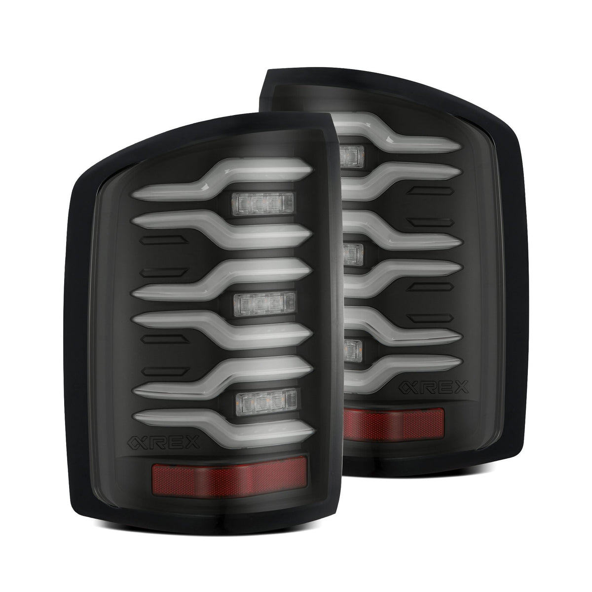 AlphaRex 14-18 GMC Sierra 1500/2500HD/3500HD LUXX-Series LED Tail Lights Black