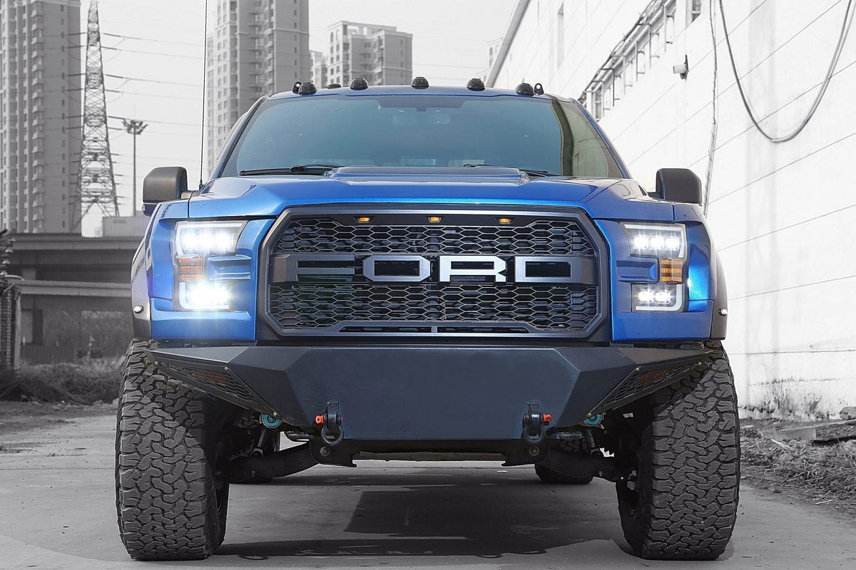 AlphaRex 15-17 Ford F150 / 17-20 F150 Raptor NOVA-Series LED Projector Headlights Alpha-Black