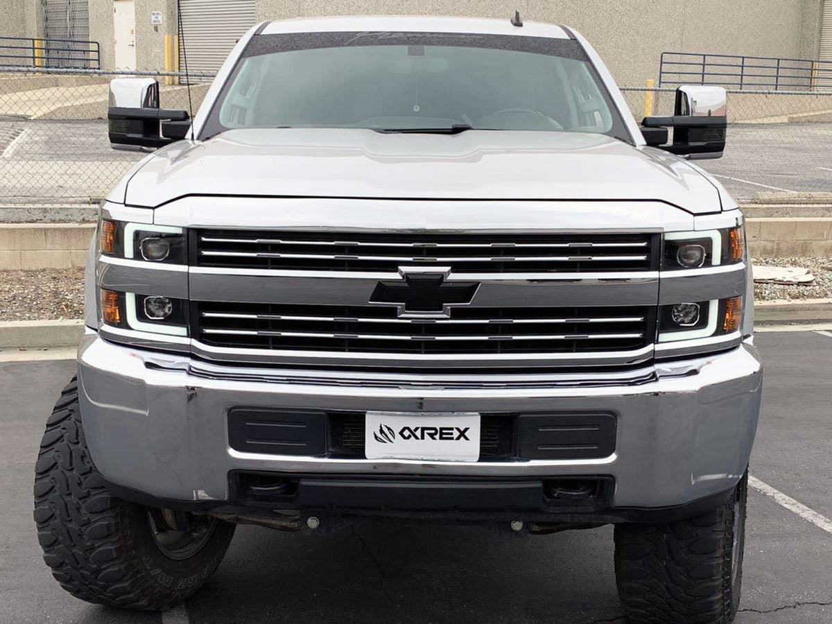 AlphaRex 15-19 Chevrolet Silverado 2500HD/3500HD PRO-Series Halogen Projector Headlights Black
