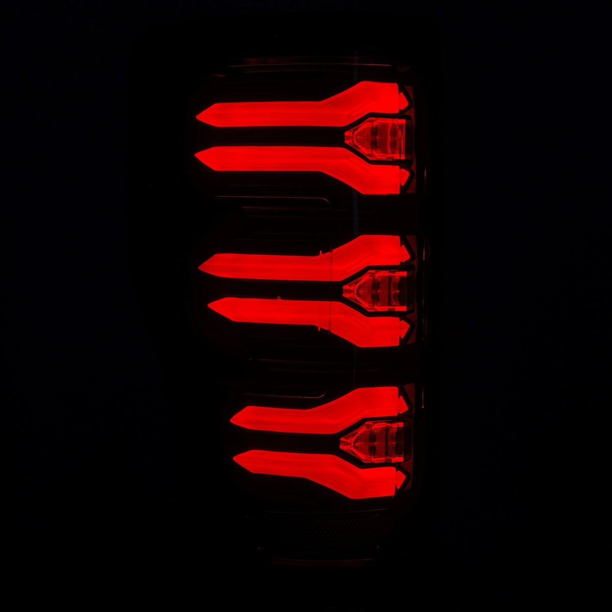 AlphaRex 17-22 Ford Super Duty LUXX-Series LED Tail Lights Black-Red