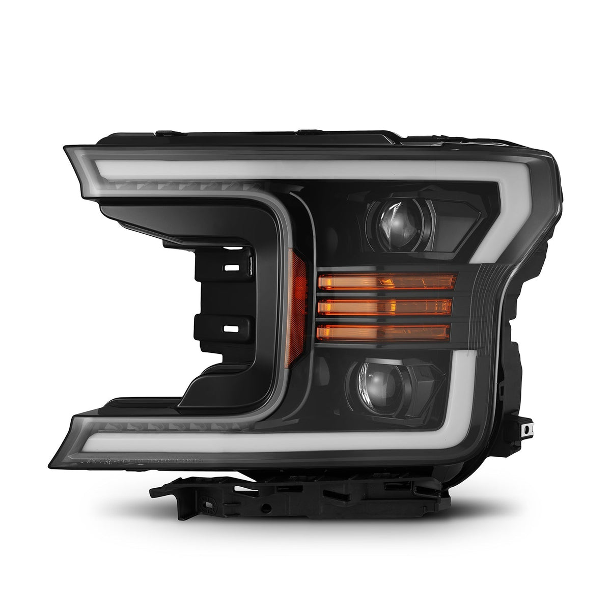AlphaRex 18-20 Ford F150 PRO-Series Halogen Projector Headlights Jet Black