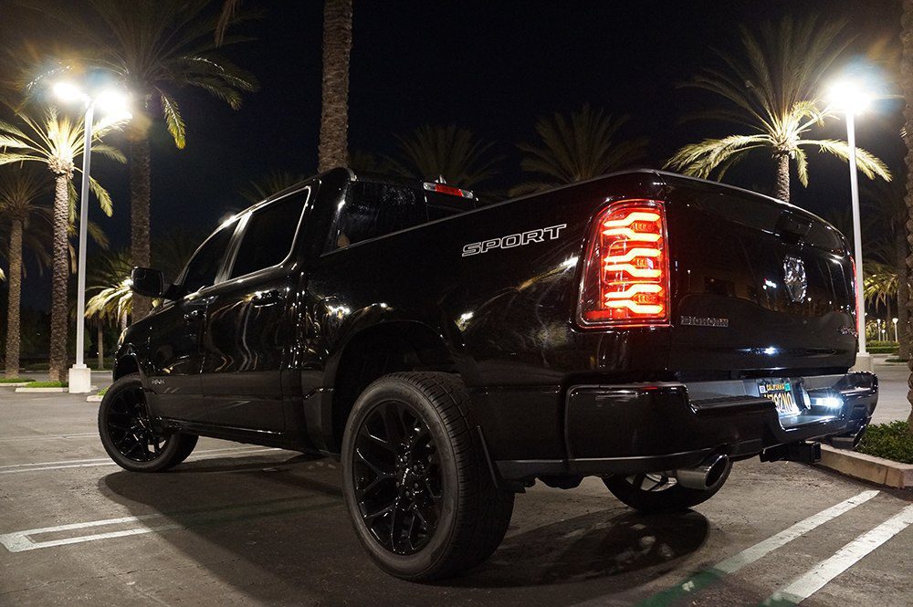 AlphaRex 19-24 Ram 1500 LUXX-Series LED Tail Lights Black-Red