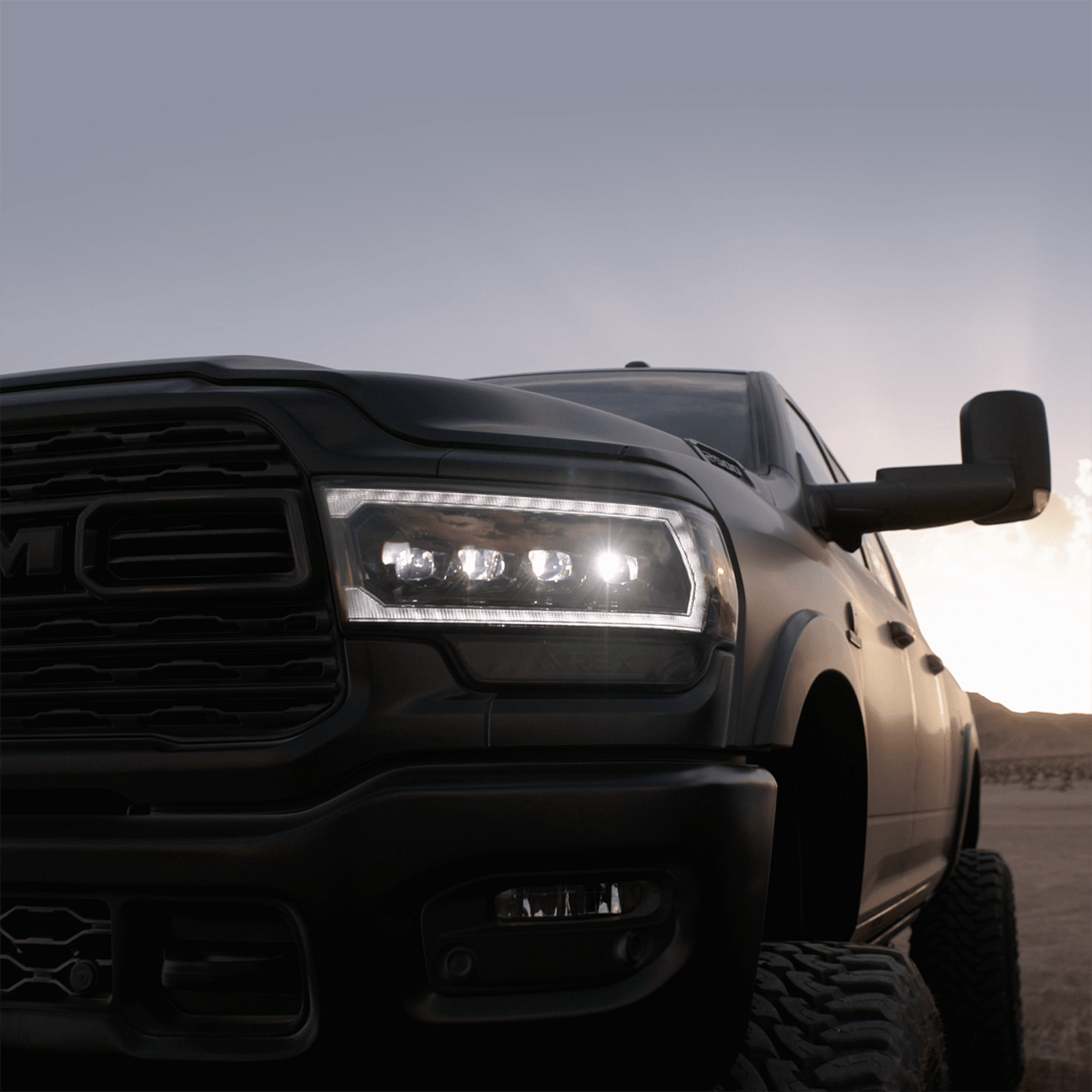 AlphaRex 19-24 Ram 2500/3500/4500/5500 NOVA-Series LED Projector Headlights Alpha-Black