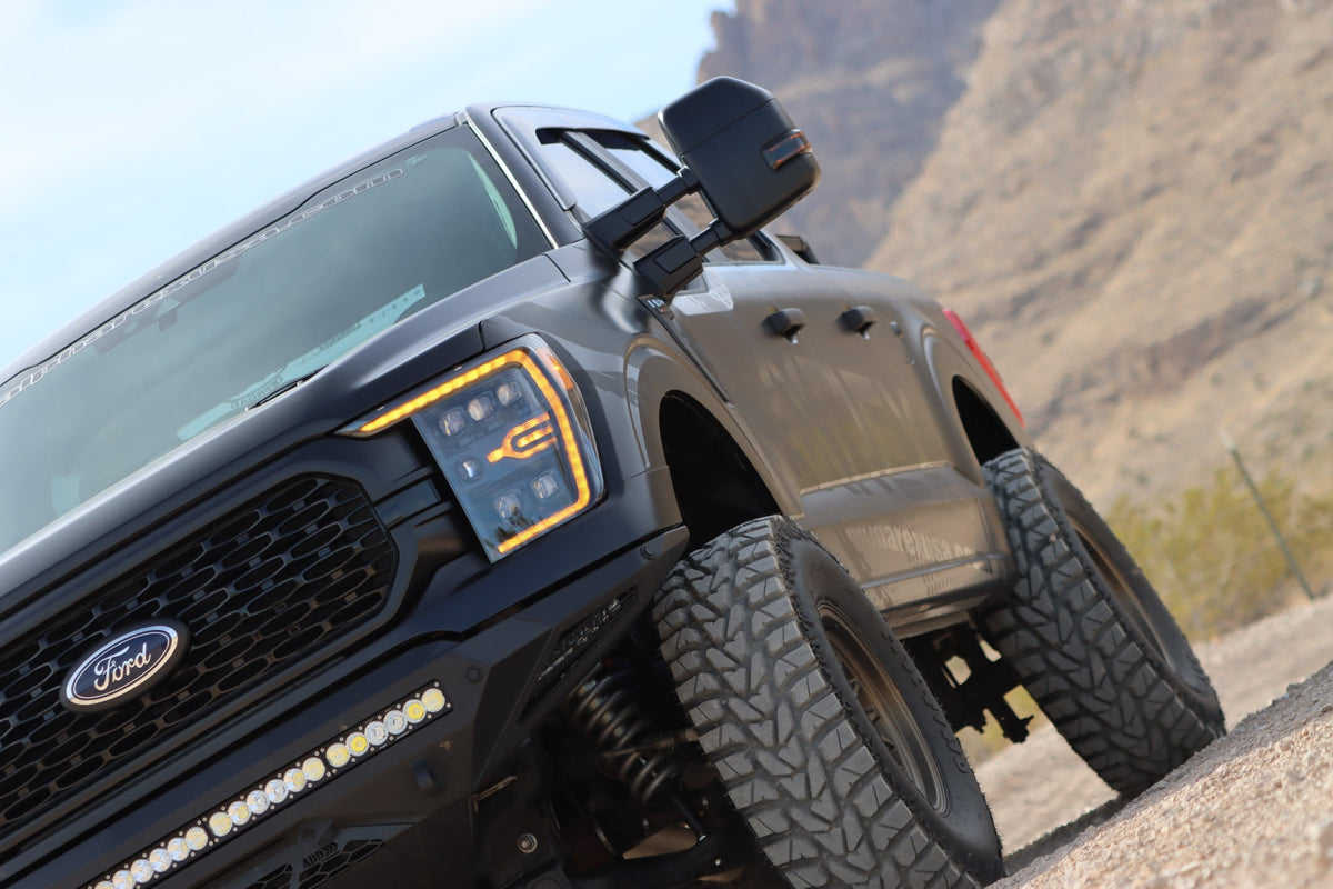 AlphaRex 21-23 Ford F150 / 21-23 Ford F150 Raptor NOVA-Series LED Projector Headlights Alpha-Black