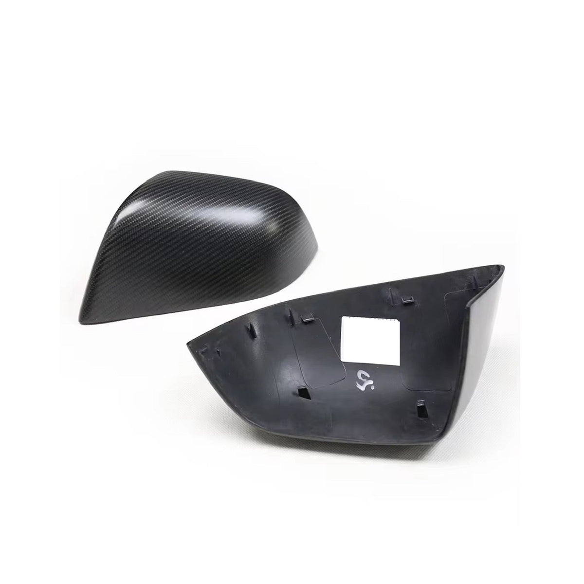 Vero Motorsport Tesla Model 3 carbon fibre mirror caps 2017-2023, set view