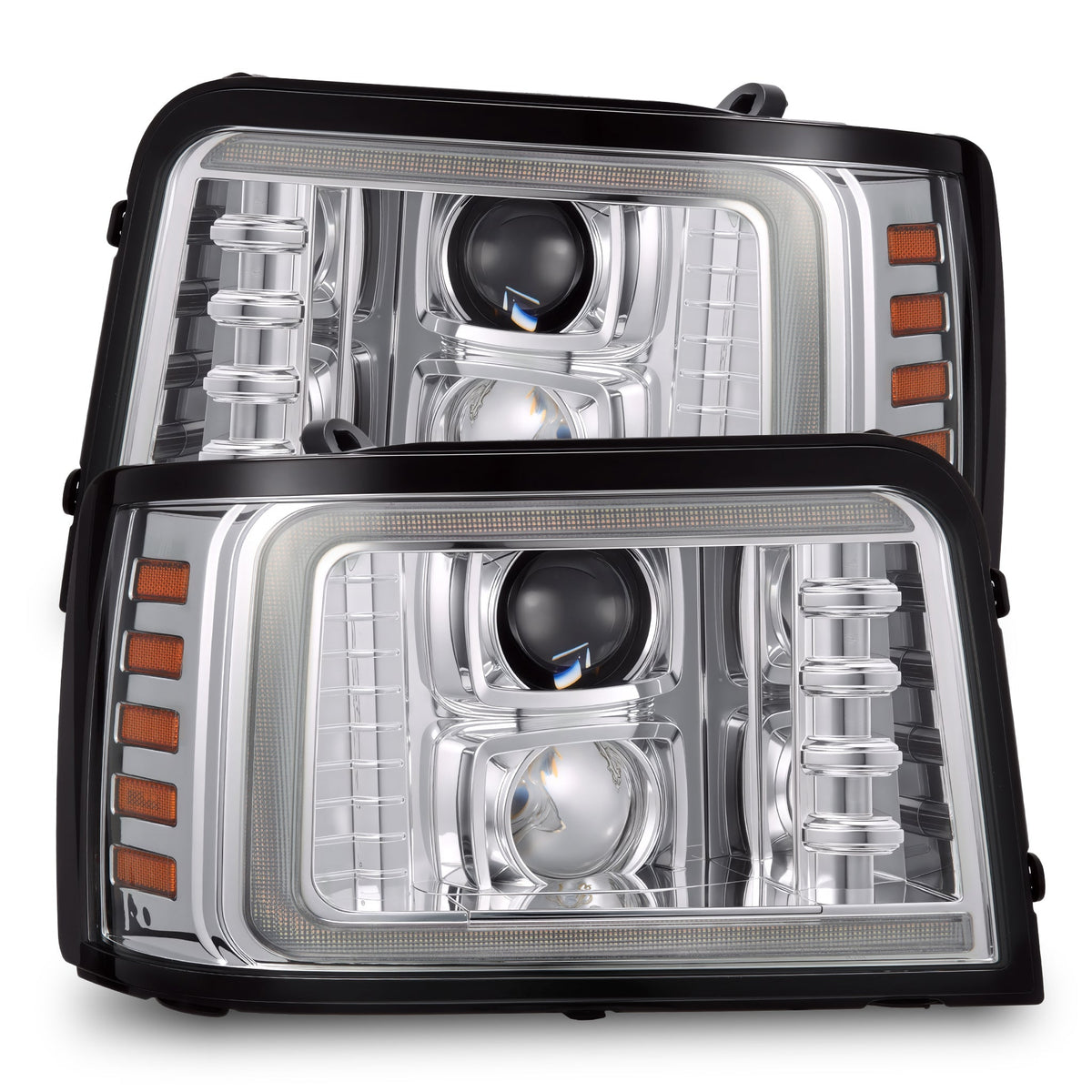 AlphaRex 92-96 Ford F-Series/Bronco LUXX-Series LED Projector Headlights Chrome
