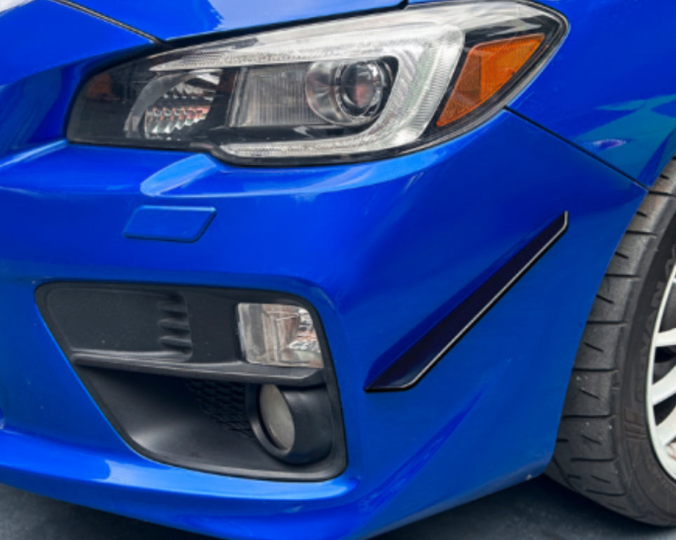 Vero Motorsport Subaru WRX VA front bumper flag badge, fitted view