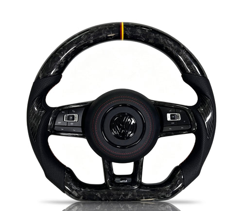 Volkswagen Golf Forged Carbon Fibre & Perforated Leather Steering Wheel (Design 1)