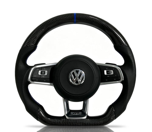 Volkswagen Golf Carbon Fibre & Perforated Leather Steering Wheel (Design 10)