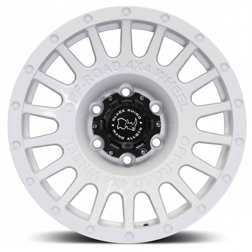 WheelWork Customs 605 off-road wheels in champion white, side profile view