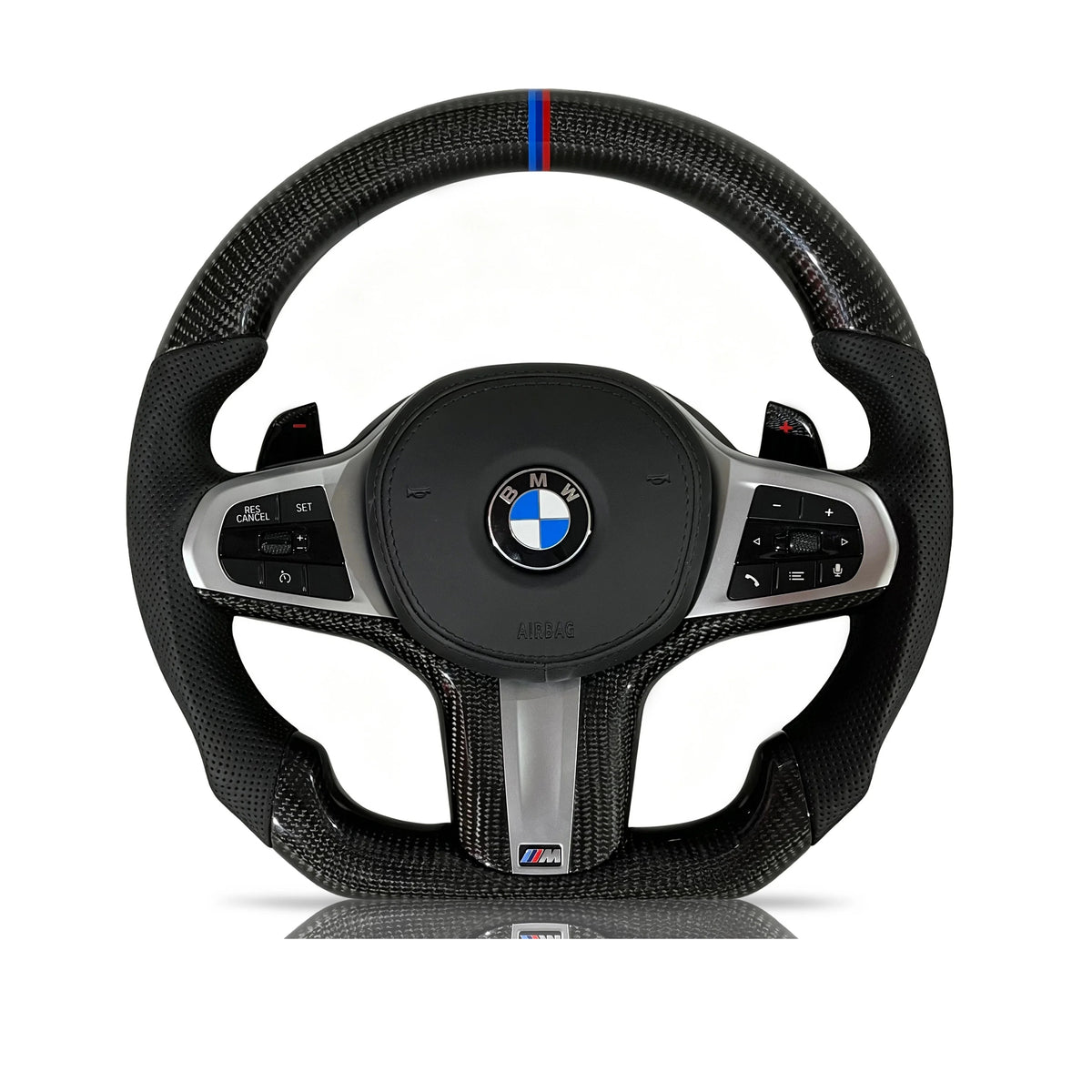 Vero Motorsport BMW carbon fibre perforated leather steering wheel Design 1