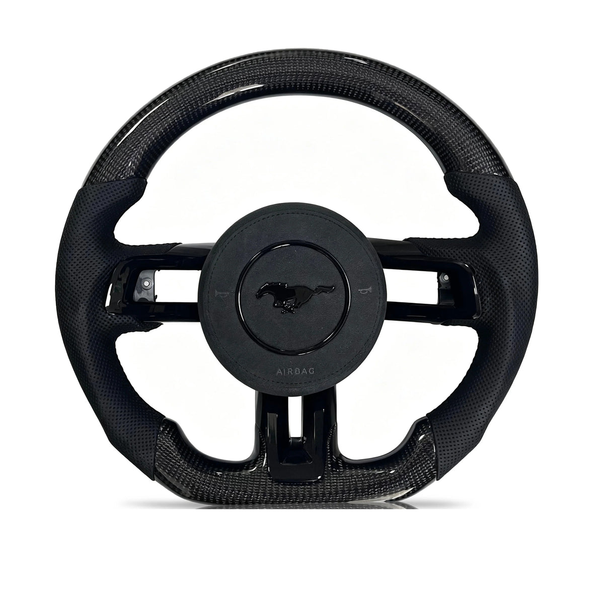 Vero Motorsport Ford Mustang carbon fibre perforated leather steering wheel Design 11