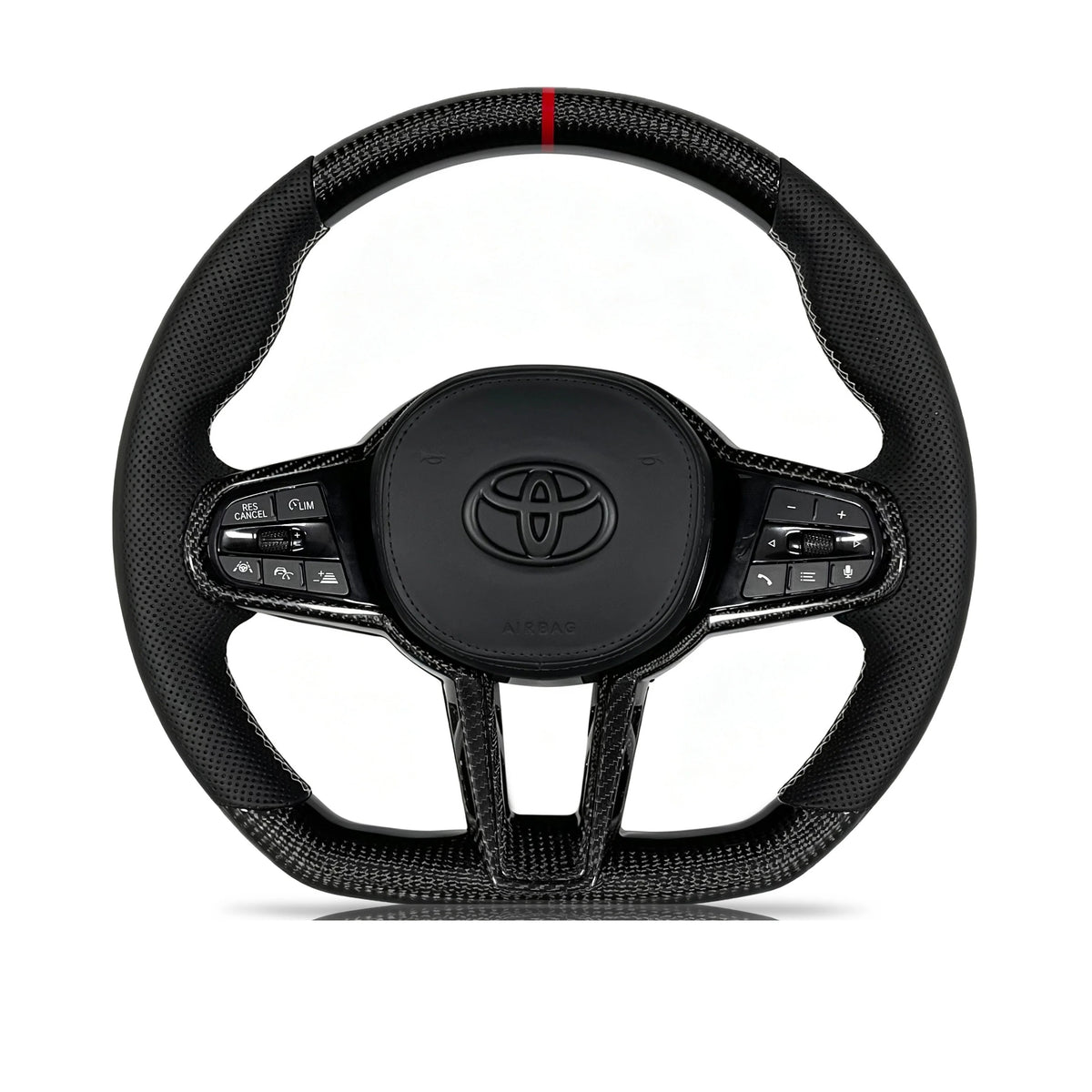 Vero Motorsport Toyota GR Supra carbon fibre perforated leather steering wheel Design 14
