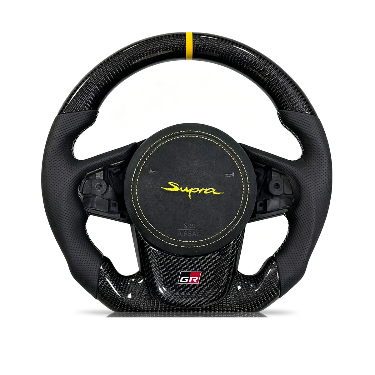 Vero Motorsport Toyota GR Supra carbon fibre perforated leather steering wheel Design 08